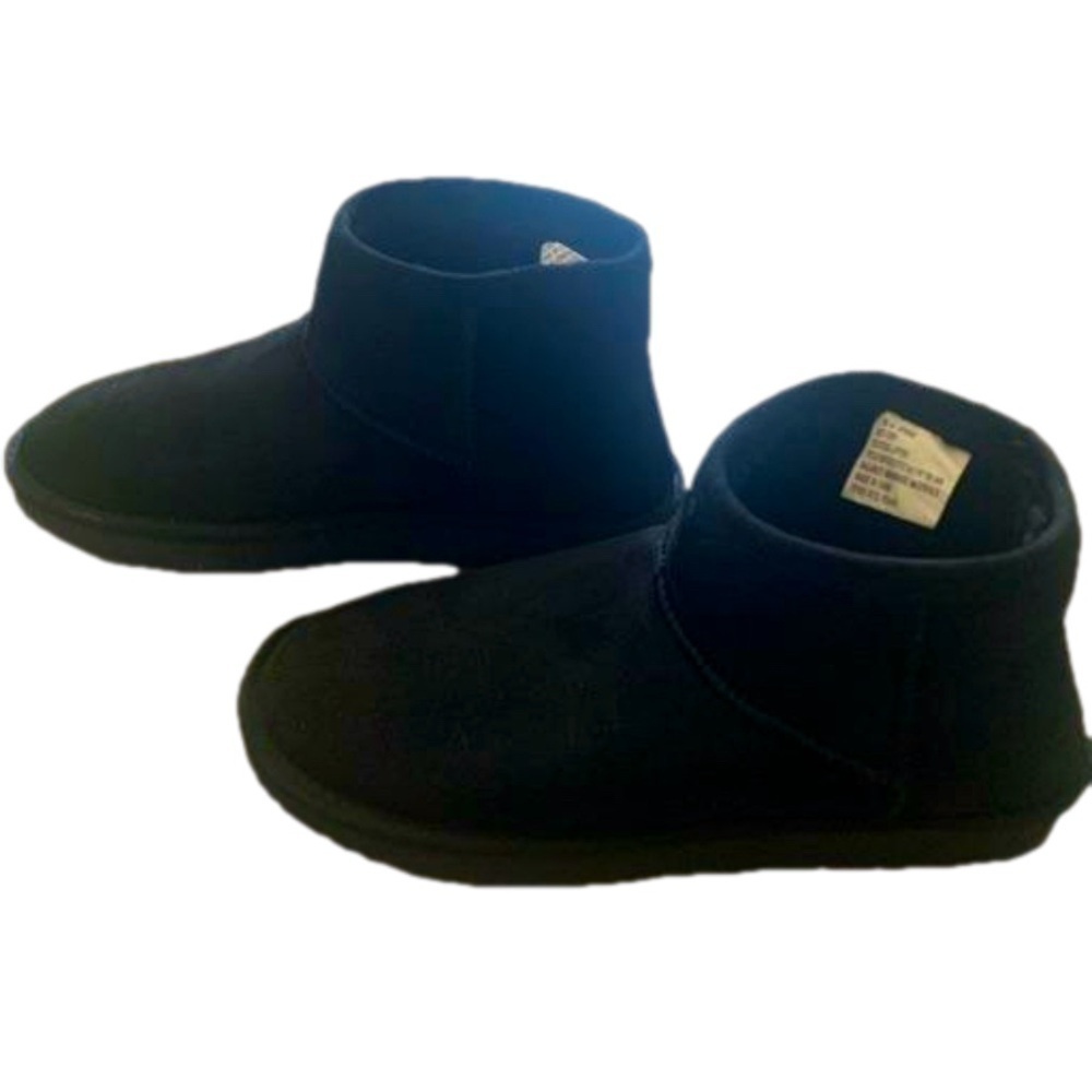 Arizona Jean Company Black Suede Ankle Snow Ugg Booties - Picture 4 of 11